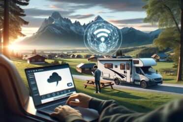 Travail à distance en montagne avec RV et wifi.