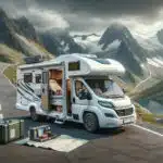 Camping-car voyageant dans montagnes pittoresques.