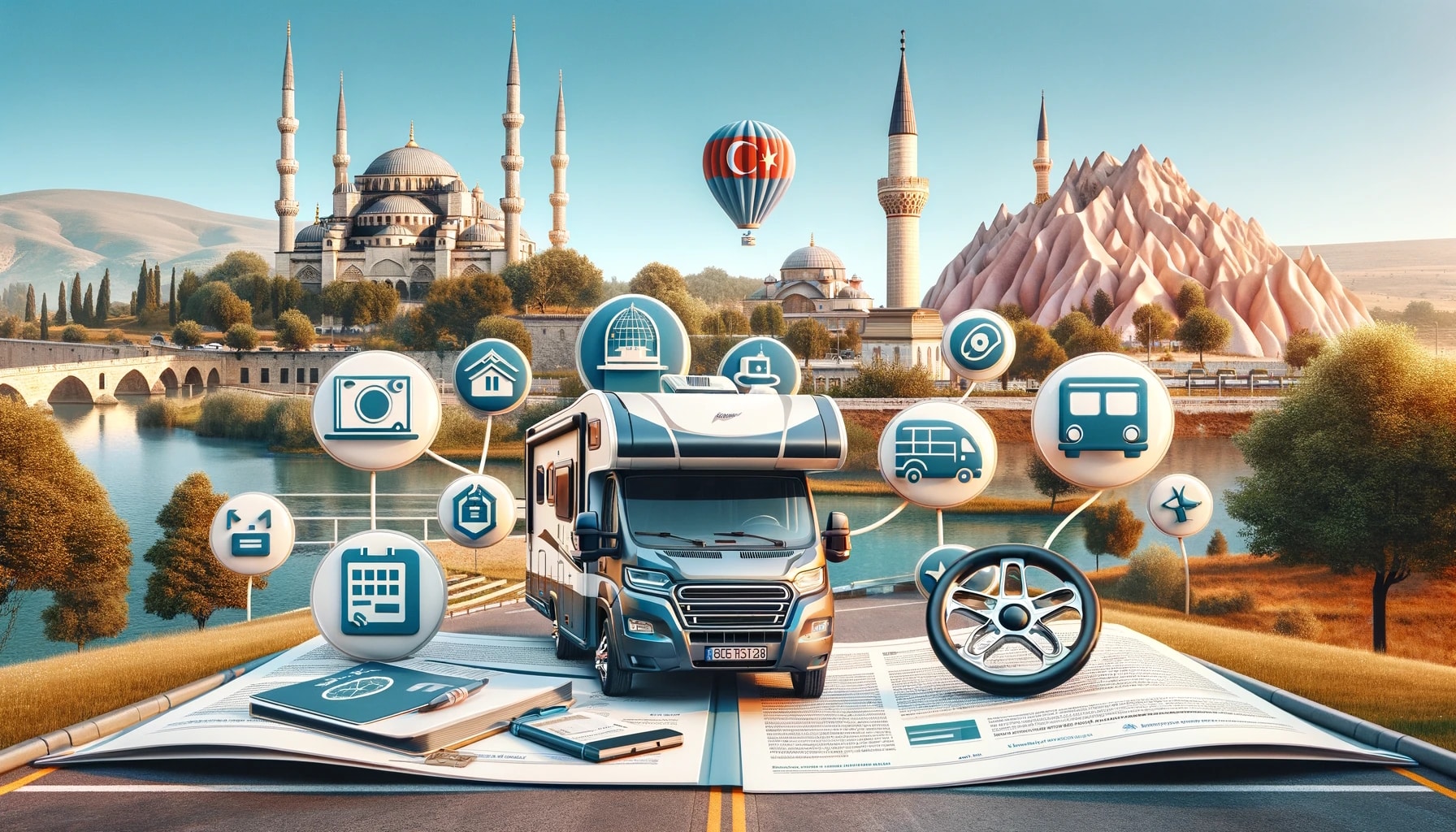 Paysage futuriste de voyage intelligent et technologies de transport.
