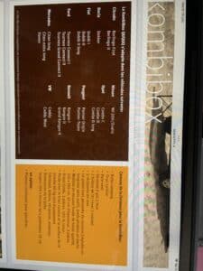 Écran d'ordinateur affichant liste véhicules compatibles KombiBox.