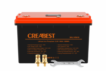 Batterie lithium fer phosphate 12.8V 100Ah, marque CreaBest