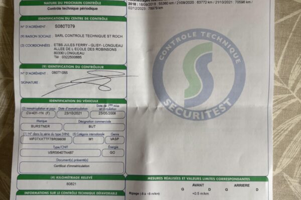 Bericht über die technische Kontrolle des Fahrzeugs, Securitest