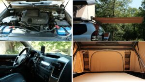 Camping-car aménagé pour aventure en plein air.