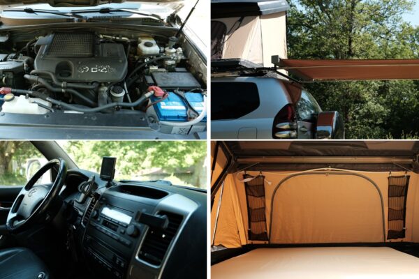 Camping-car aménagé pour aventure en plein air.