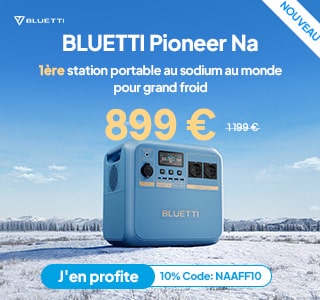 Station portable Bluetti Na, grand froid, promotion.