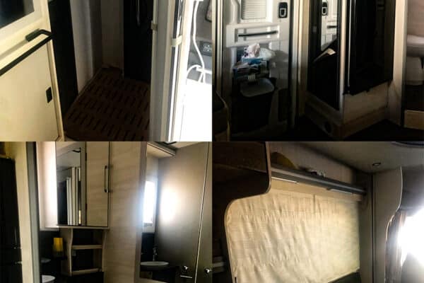 Intérieur de camping-car avec salle de bain