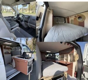 Aménagement intérieur d’un van converti en camping-car