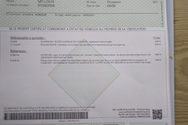 Certificat de contrôle technique automobile belge