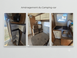 Intérieur aménagé d’un camping-car moderne et fonctionnel