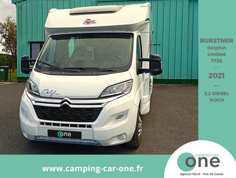 Camping-car Bürstner Delphin T732, 2021, disponible France.