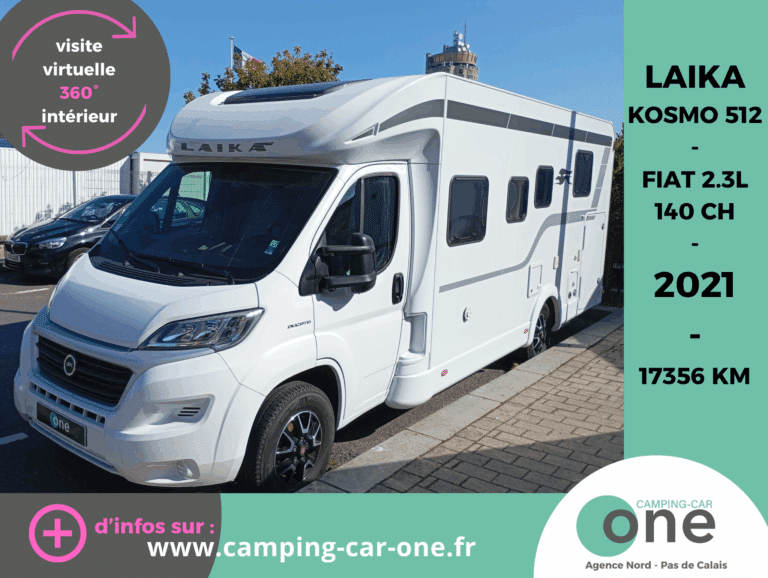Camping-car blanc Laika Kosmo 512 en vente.