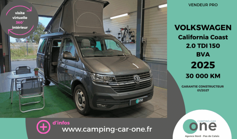 Camping-car VW California Coast 2025 à vendre.