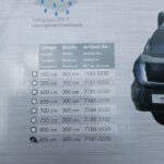 Liste de tailles et numéros d'article bâches.