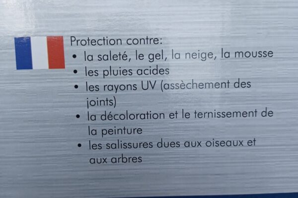 Protegge la carrozzeria dalle intemperie e dallo sporco.