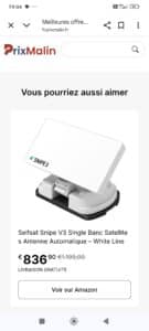 Antenne satellite Selfsat Snipe V3 en promotion