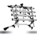 Porte-vélos en aluminium pliable.