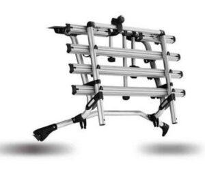 Porte-vélos en aluminium pliable.