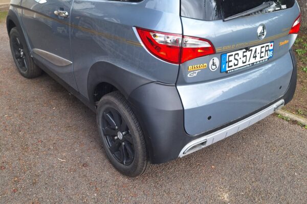 Geparktes Auto auf einer gepflasterten Einfahrt.