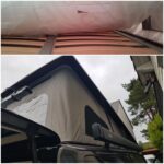 Tente de toit sur véhicule par temps nuageux